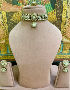 NEUTRAL KUNDAN MOISSANITE NOOR CHOKER SET