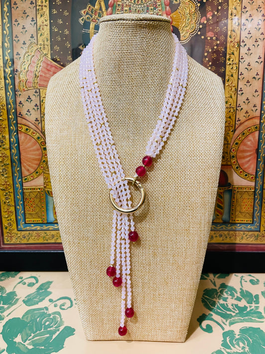 PINK WESTERN STYLE DESIGNER NECKLACE