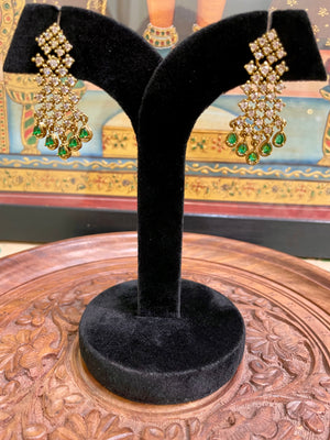 EMERALD GREEN LUXE CASCADE EARRINGS