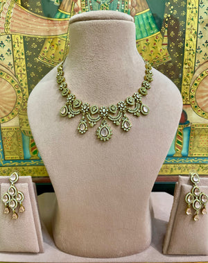 SOFT PINK MOISSANITE ROYALE NECKLACE SET
