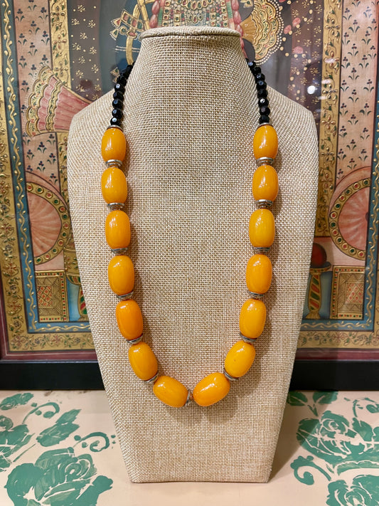 YELLOW RESIN DESIGNER NECKLACE