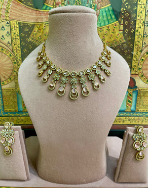 SOFT PINK PREMIUM MOISSANITE ROYAL IMPERIAL DROP NECKLACE SET