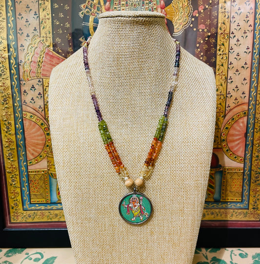 HANDPAINTED LORD GANESH SEMI PRECIOUS NECKLACE