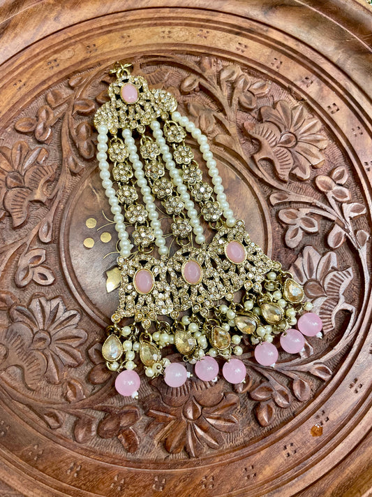 SOFT PINK GOLD TONED BRIDAL PASSA