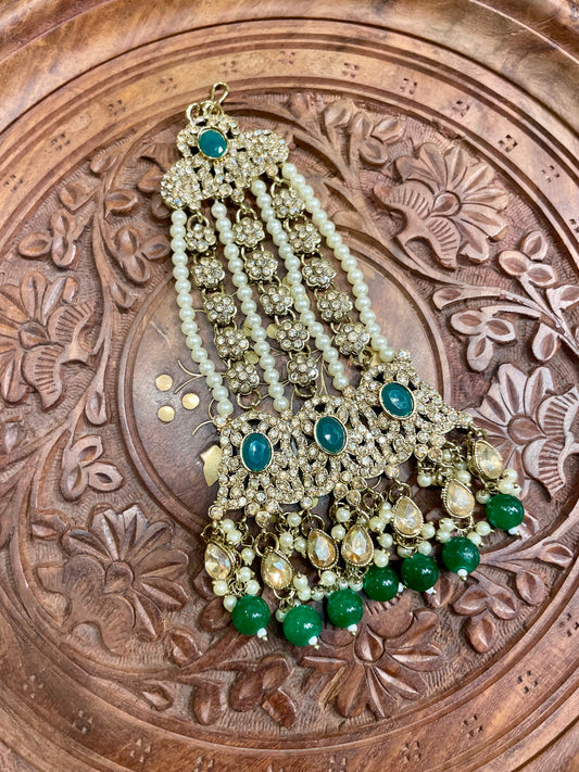 GREEN GOLD TONED BRIDAL PASSA