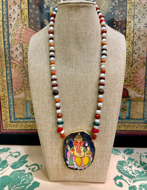 HANDCRAFTED LORD GANESH MULTI BEADS NECKLACE