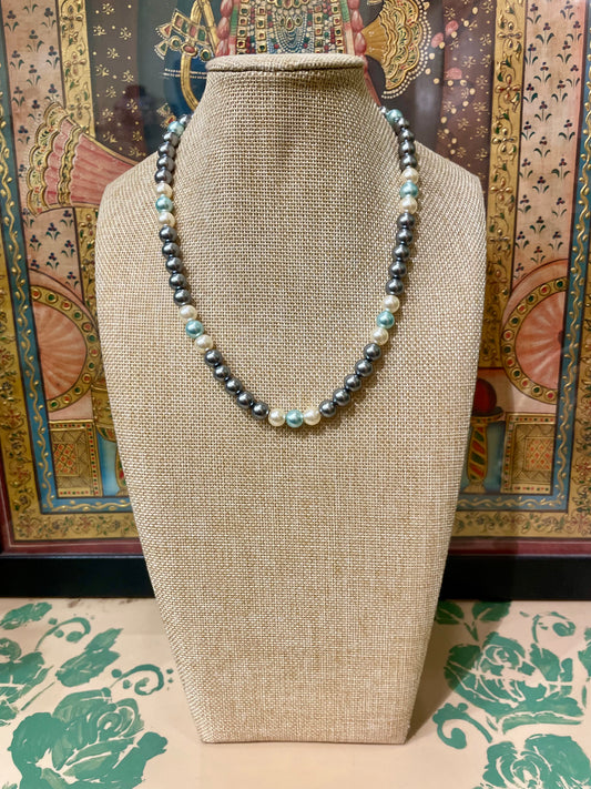 DESIGNER GREY CULTURED PEARL STRING NECKLACE