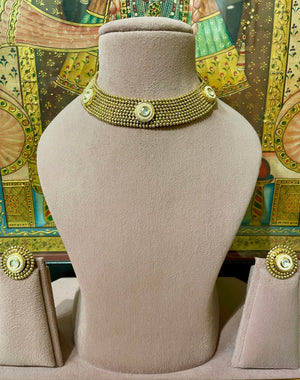 CLASSIC GOLD PLATED KUNDAN NECKLACE SET