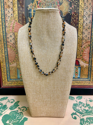 BLACK AND CHAMPAGNE CRYSTAL DESIGNER NECKLACE