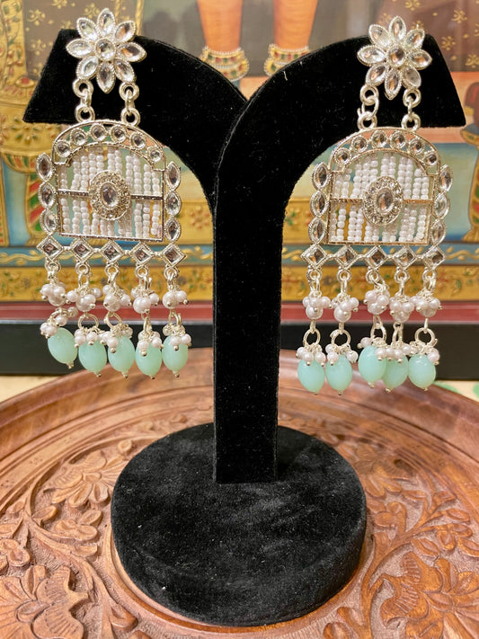 MINT GREEN DESIGNER DANGLER EARRINGS