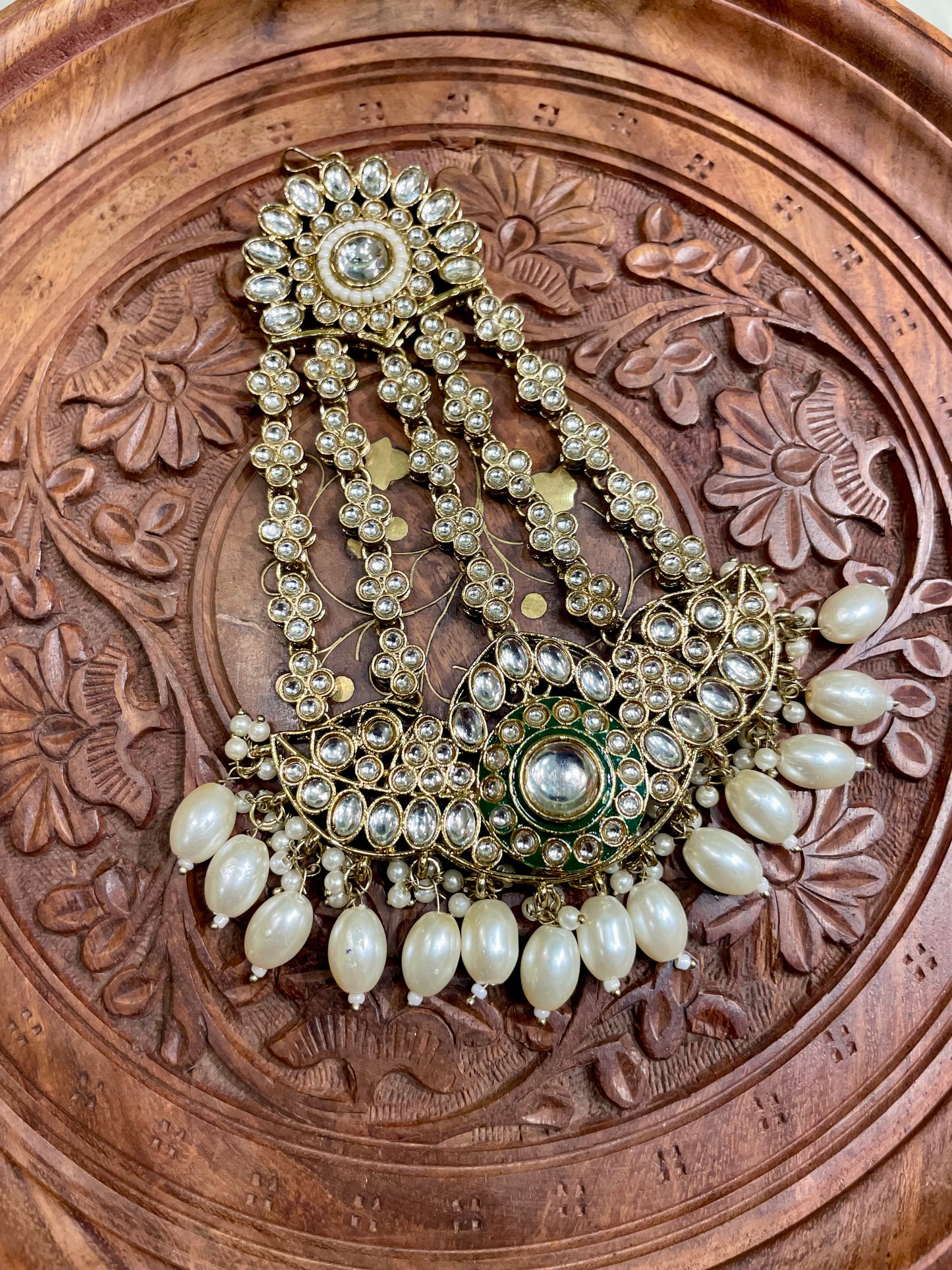 IVORY WHITE POLKI KUNDAN BRIDAL PASSA