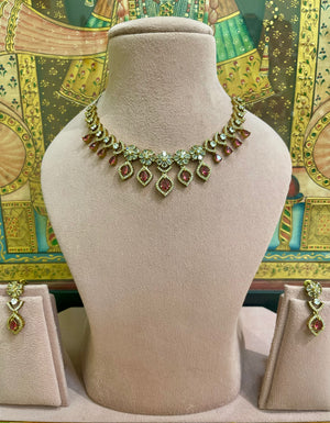 RUBY RED RADIANCE VICTORIAN NECKLACE SET