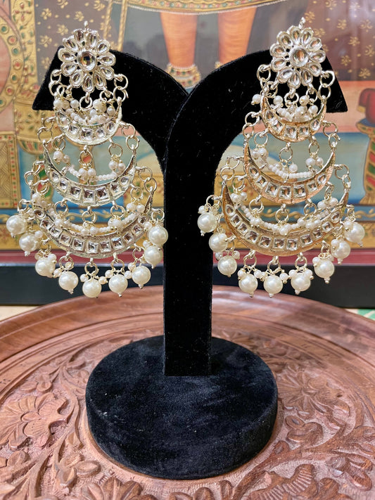 CHANDBALI TRIPLE LAYER DANGLER EARRINGS