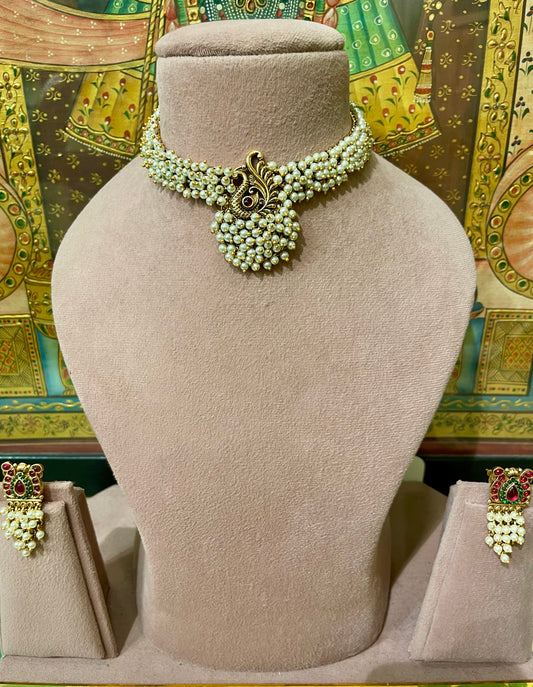 SOUTH INDIAN DESIGNER JADAU NECKLACE SET