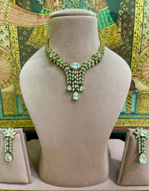NEUTRAL PREMIUM MOISSANITE RADIANT WATERFALL NECKLACE SET