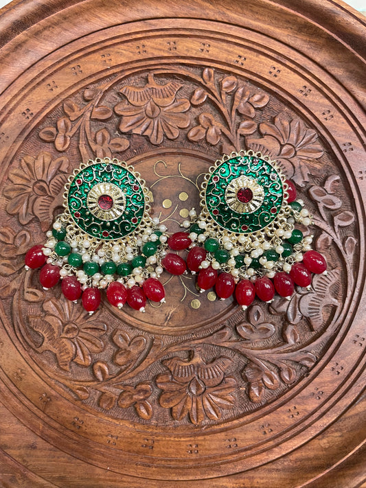 PEACOCK DESIGN TRADITIONAL EARRINGS